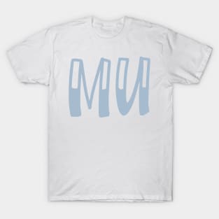 Light Blue Mu Letter T-Shirt